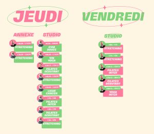Planning cours Latitude Forme 2025